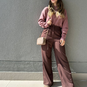 Calça Alfaiataria Wide Leg Cacau