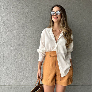 Camisa tradicional branca com bolso frontal branca Jasmim