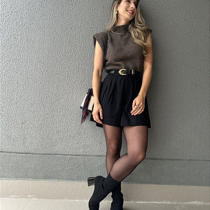Short alfaiataria com bolso preto Alecrim