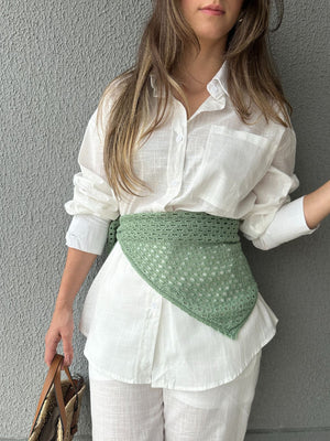 Conjunto de Algodão com Calça Reta e Camisa Tradicional Branco Pequi