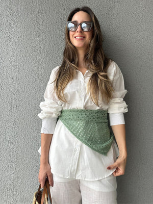 Conjunto de Algodão com Calça Reta e Camisa Tradicional Branco Pequi