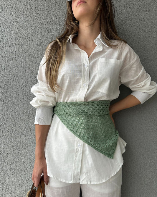 Conjunto de Algodão com Calça Reta e Camisa Tradicional Branco Pequi