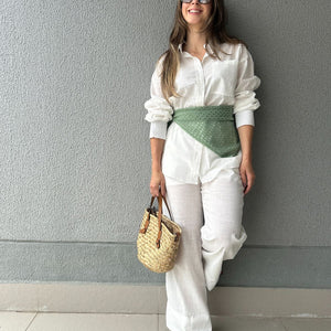 Conjunto de Algodão com Calça Reta e Camisa Tradicional Branco Pequi