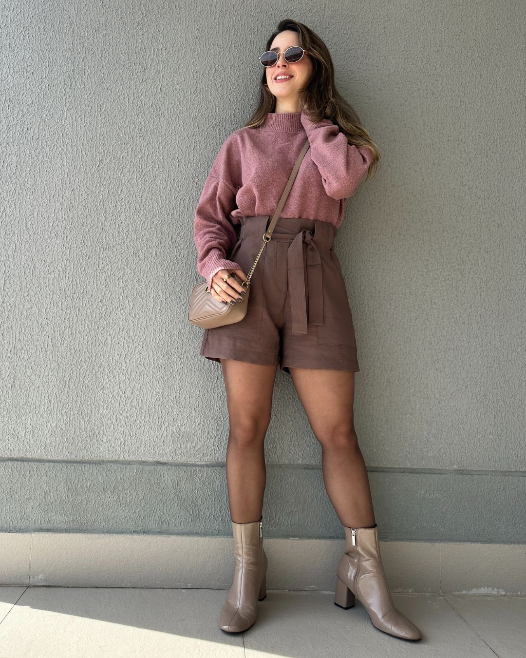 Blusa Tricô Mousse Gola Alta Goiaba