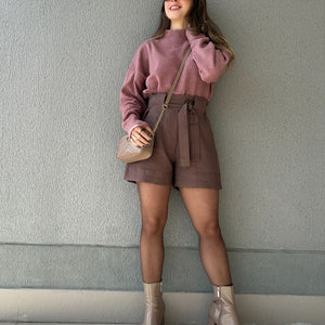 Blusa Tricô Mousse Gola Alta Goiaba