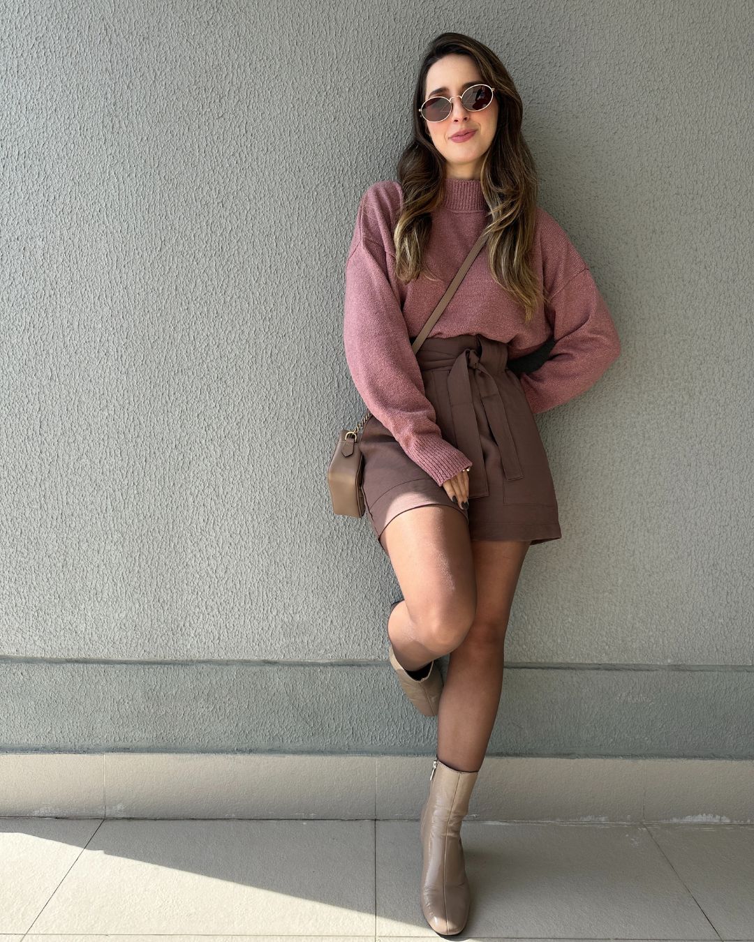 Blusa Tricô Mousse Gola Alta Goiaba