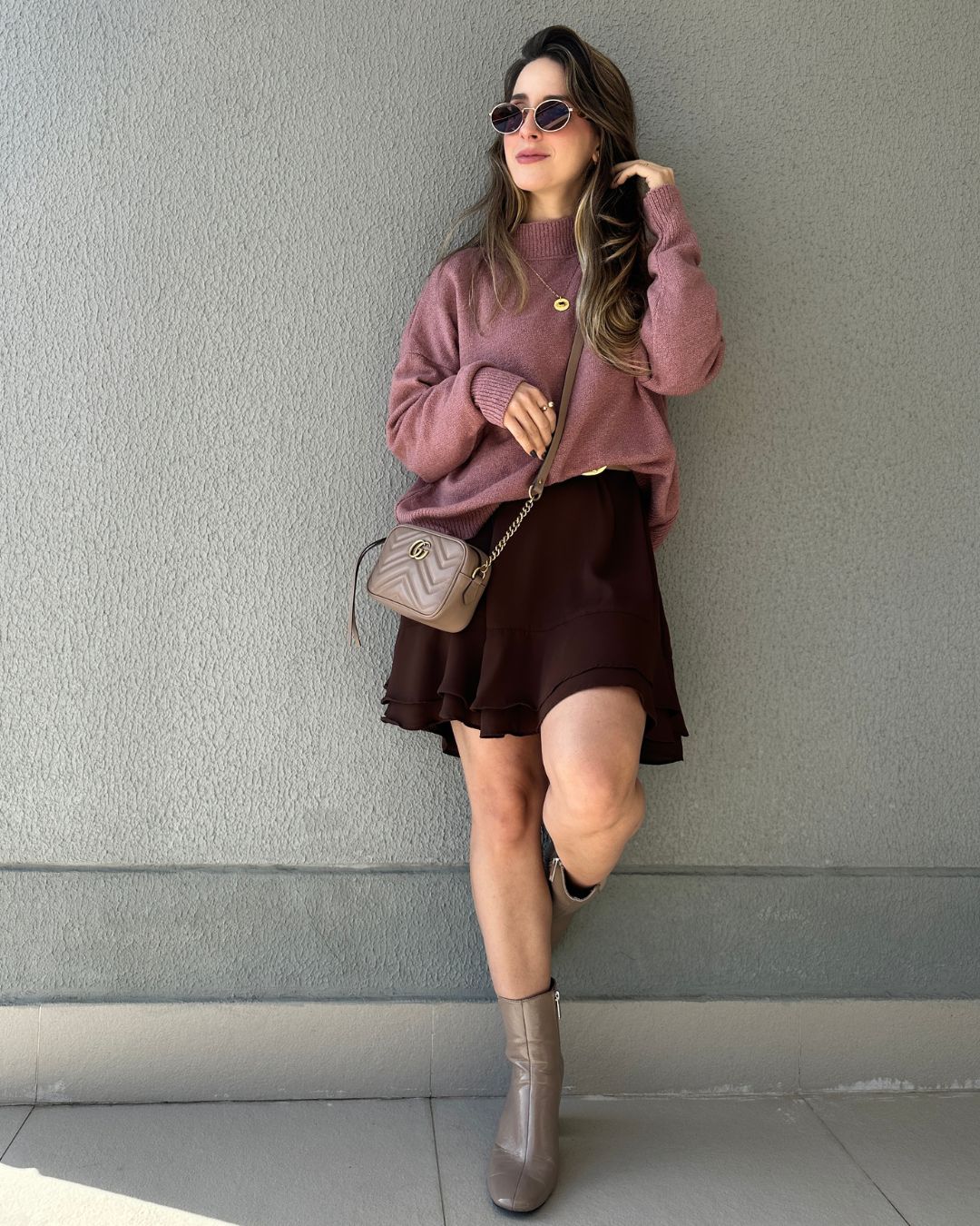 Blusa Tricô Mousse Gola Alta Goiaba