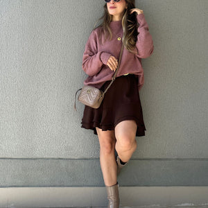 Blusa Tricô Mousse Gola Alta Goiaba