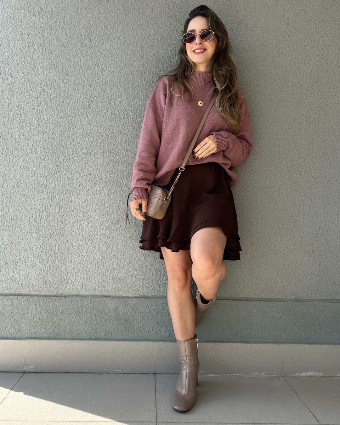 Blusa Tricô Mousse Gola Alta Goiaba