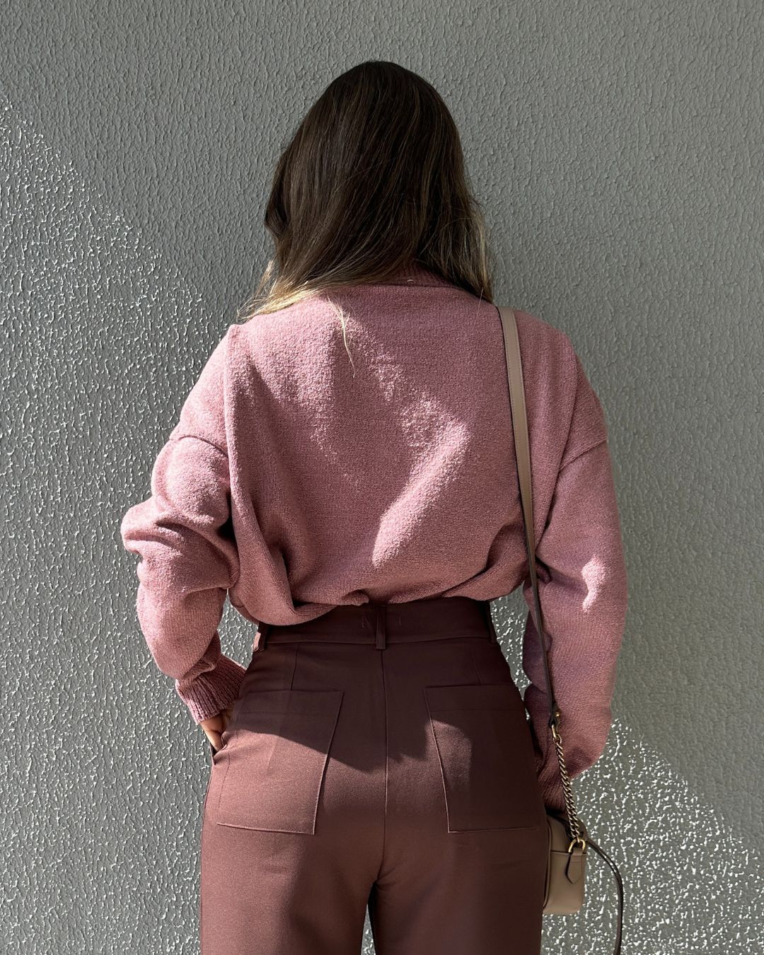 Blusa Tricô Mousse Gola Alta Goiaba