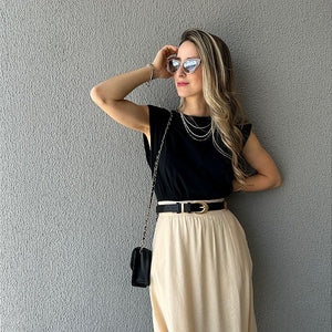 Muscle tee com ombreira preto Banana