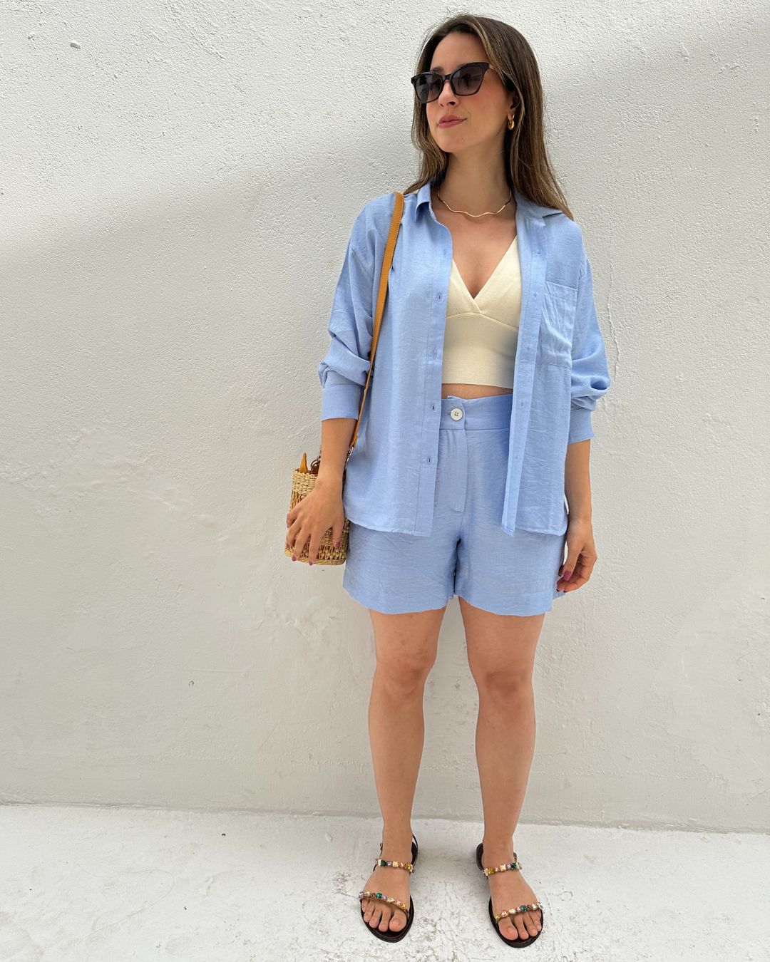 Conjunto de Short e Camisa Alfaiataria Romã