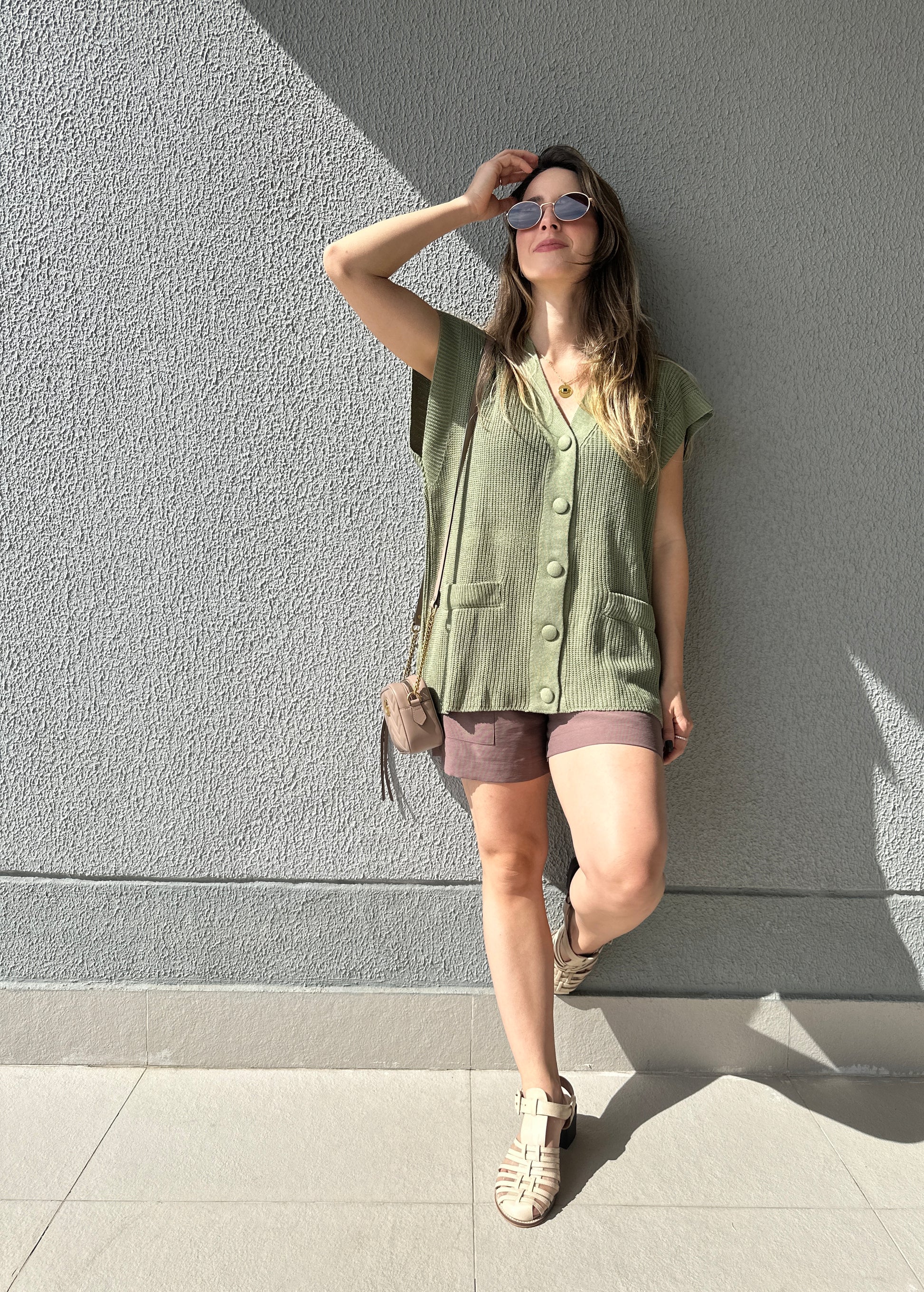 Conjunto Calça e Colete Pistache