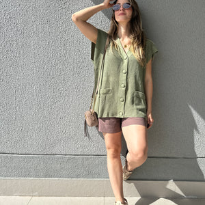 Conjunto Calça e Colete Pistache