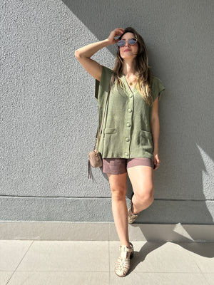 Conjunto Calça e Colete Pistache
