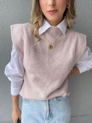 Colete Tricot ombros destacados Muscle rosé Avelã
