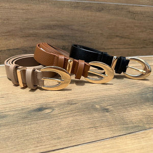 Cinto em couro com ferragens douradas Cipó