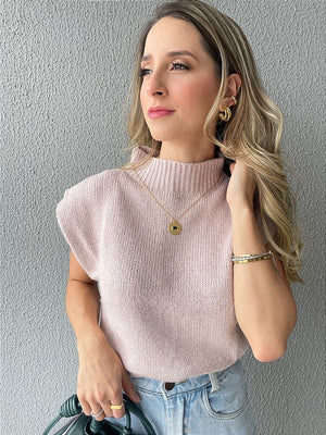 Colete Tricot ombros destacados Muscle rosé Avelã