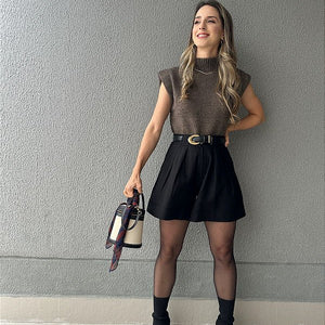 Short alfaiataria com bolso preto Alecrim